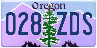 OR license plate 028ZDS