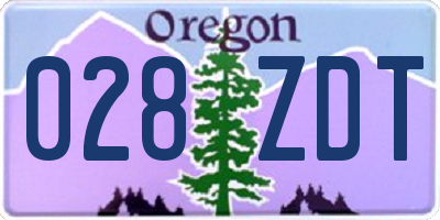 OR license plate 028ZDT