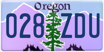 OR license plate 028ZDU