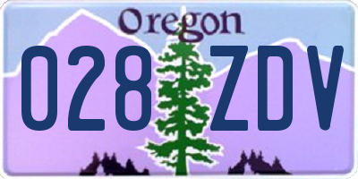 OR license plate 028ZDV