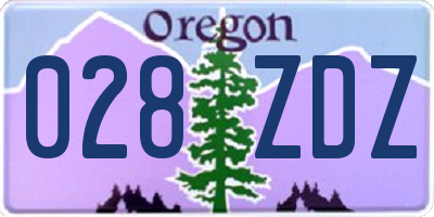 OR license plate 028ZDZ