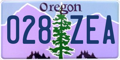 OR license plate 028ZEA