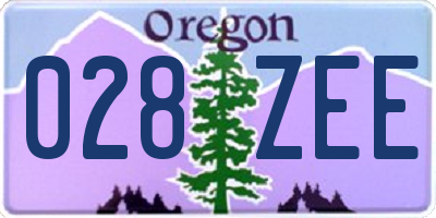 OR license plate 028ZEE