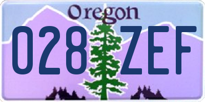 OR license plate 028ZEF
