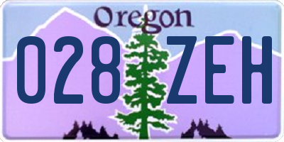 OR license plate 028ZEH