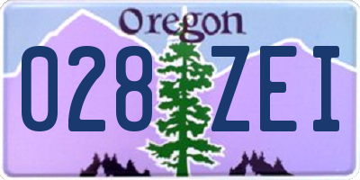 OR license plate 028ZEI