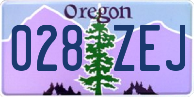 OR license plate 028ZEJ