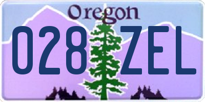 OR license plate 028ZEL