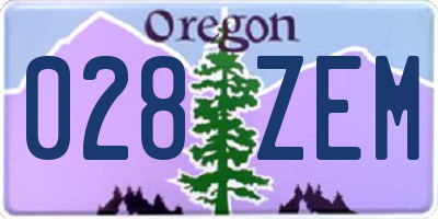 OR license plate 028ZEM