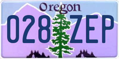 OR license plate 028ZEP