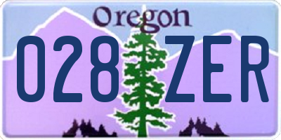 OR license plate 028ZER