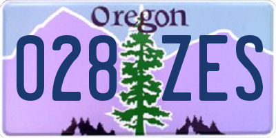 OR license plate 028ZES