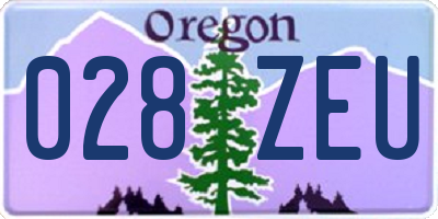 OR license plate 028ZEU