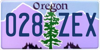 OR license plate 028ZEX
