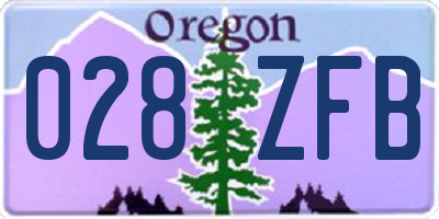 OR license plate 028ZFB