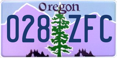 OR license plate 028ZFC