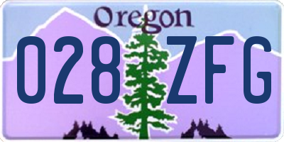 OR license plate 028ZFG
