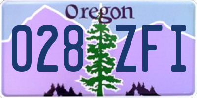 OR license plate 028ZFI