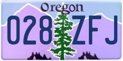 OR license plate 028ZFJ