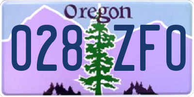 OR license plate 028ZFO