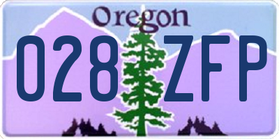 OR license plate 028ZFP