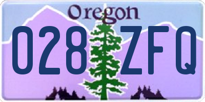 OR license plate 028ZFQ