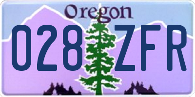 OR license plate 028ZFR