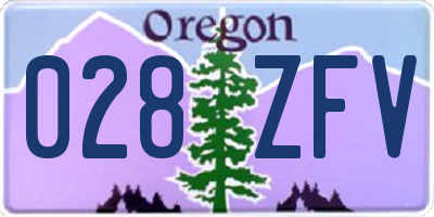 OR license plate 028ZFV