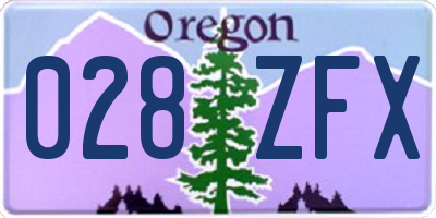 OR license plate 028ZFX