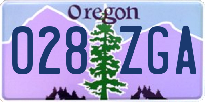 OR license plate 028ZGA