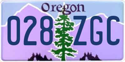 OR license plate 028ZGC