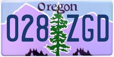 OR license plate 028ZGD