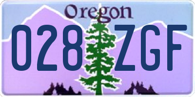 OR license plate 028ZGF