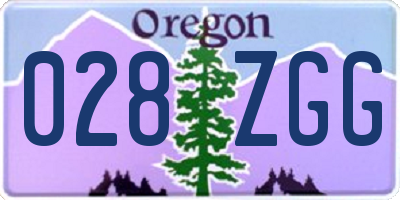 OR license plate 028ZGG