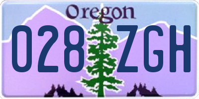 OR license plate 028ZGH