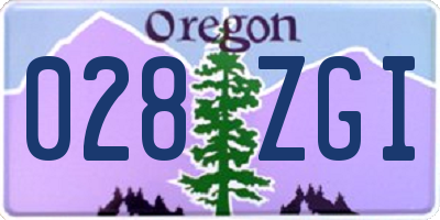 OR license plate 028ZGI