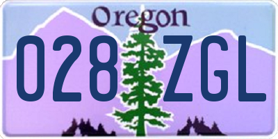 OR license plate 028ZGL
