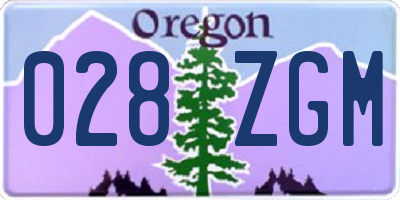 OR license plate 028ZGM