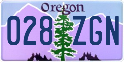 OR license plate 028ZGN