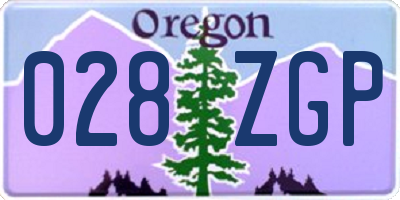 OR license plate 028ZGP