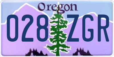 OR license plate 028ZGR