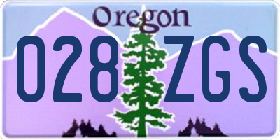 OR license plate 028ZGS