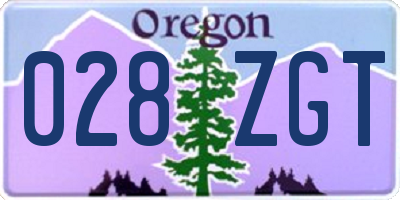 OR license plate 028ZGT
