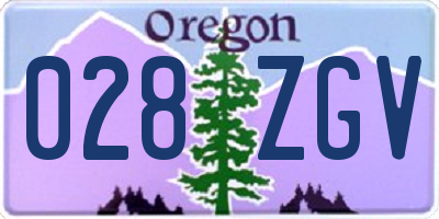 OR license plate 028ZGV