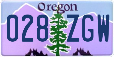OR license plate 028ZGW
