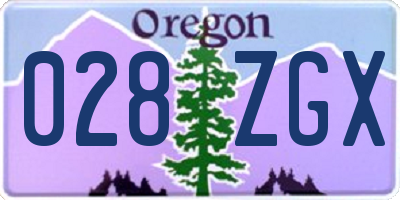 OR license plate 028ZGX