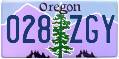 OR license plate 028ZGY