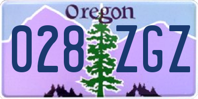 OR license plate 028ZGZ