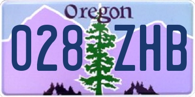 OR license plate 028ZHB