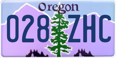 OR license plate 028ZHC